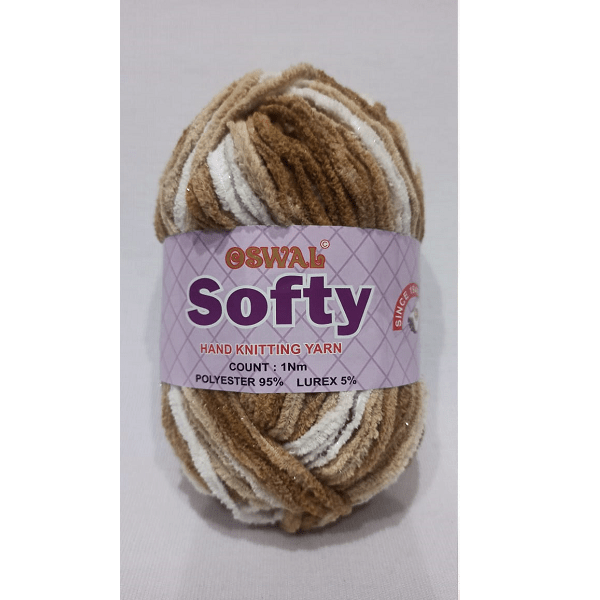 JEFFY Oswal Tarang Knitting Wool Yarn, Soft Chenille Yarn 500 gm ()